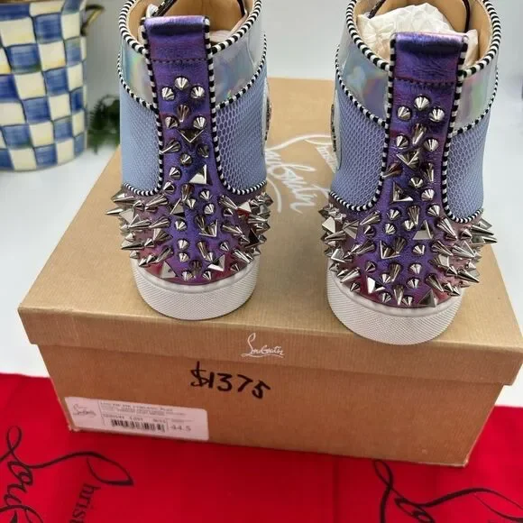 Men’s Christian Louboutin Lou Pik Pik Orlato flat high top sneakers size 44.5 - Picture 7 of 13